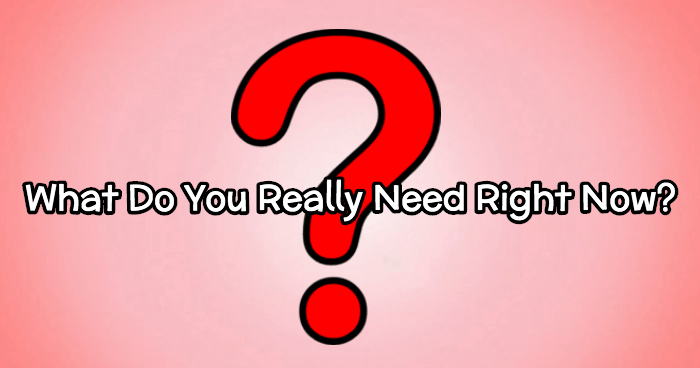 What Do You Really Need Right Now?